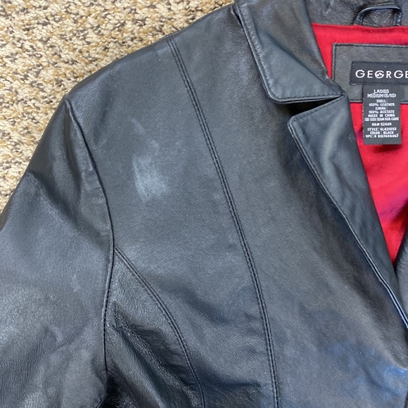 Vintage George Long Line Genuine Leather Jacket - Picture 6 of 7